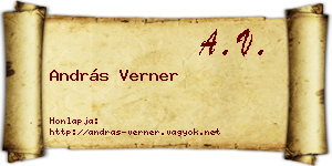 András Verner névjegykártya